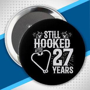 Couple Married 27 Years - 27th Wedding Anniversary 10 Cm Round Badge