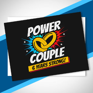 Couple Married 6 Years - 6th Wedding Anniversary Postcard