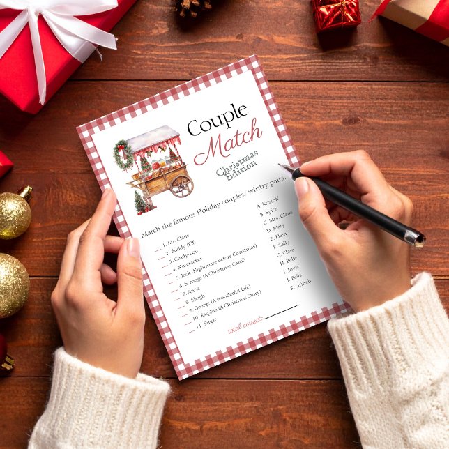 Couple Match Christmas Market Bridal game card (Creator Uploaded)