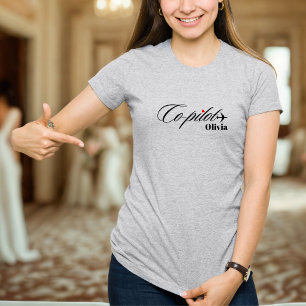 Couple Matching Co-Pilot Aeroplane Personalised T-Shirt