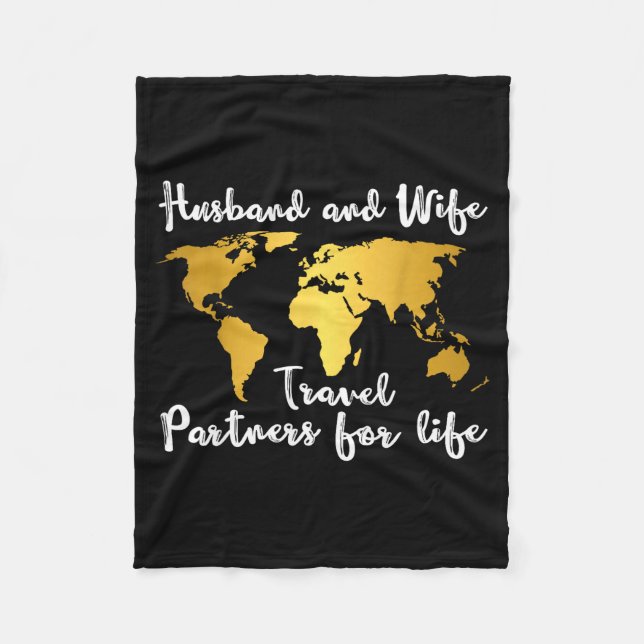 Couple Matching Husband And Wife Travel Partners F Fleece Blanket (Front)