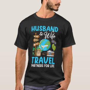 Couple Matching Husband And Wife Travel Partners F T-Shirt