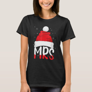 Couple Matching Mrs and Mr Santa Hat Xmas   Christ T-Shirt