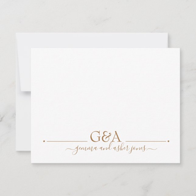 Couple Minimal Gold Monogram Card (Front)