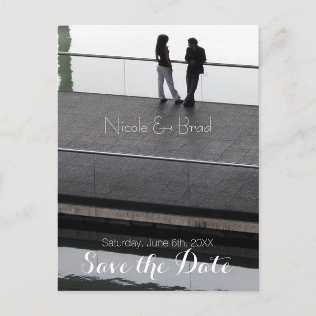 Couple Modern Wedding Save the Date 2 Announcement Postcard (Front)