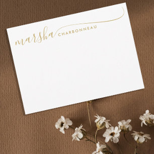 Couple Monogram Minimalist Gold Script  Card