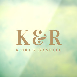 Couple Monogram Minimalist Simple Gold Nameplate