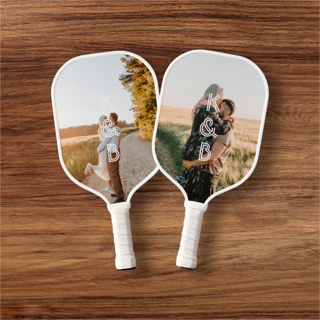 Couple Monogram Photo Pickleball Paddle (Creator Uploaded)
