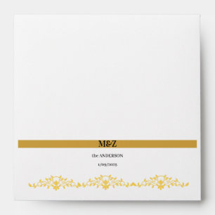 Couple Monogram wedding date decorative boarder Envelope