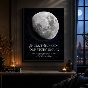 Couple Moon Phase 1st Anniversary Poster
