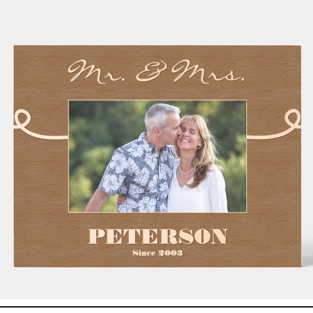 Couple Mr & Mrs Personalised wooden picture frame (Creator Uploaded)