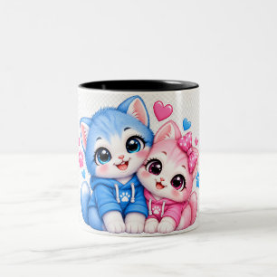 Couple mug Cute Hugging Cats Couple Mug