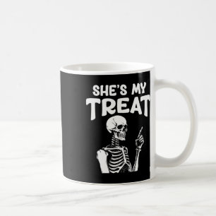 Couple My Treat Skeleton Matching Halloween Costum Coffee Mug