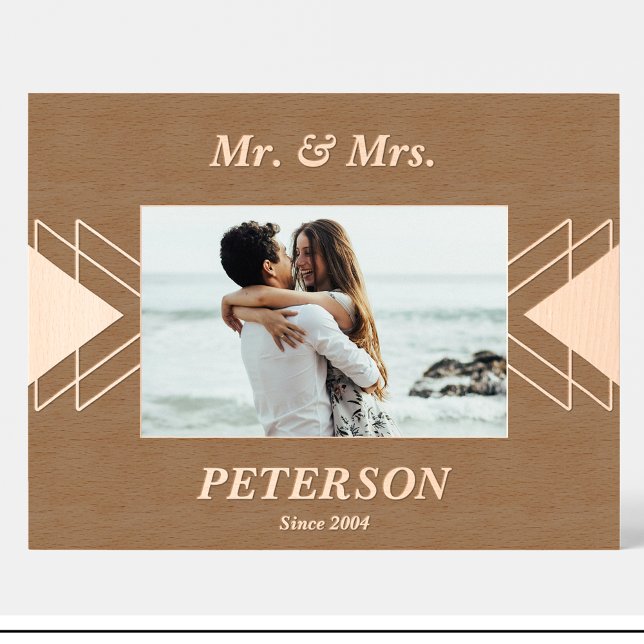 Couple Name Geometric Custom Wood Picture Frames (Creator Uploaded)