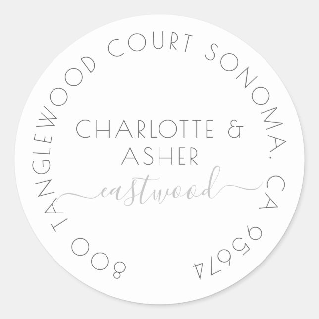 Couple Name Pastel Blue Return Adress Label (Front)