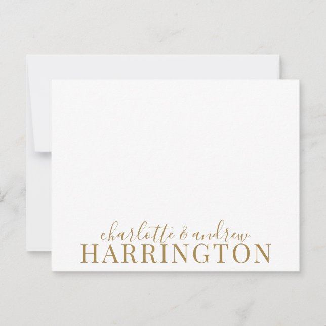 Couple Name Wedding Gold Monogram  Card (Front)