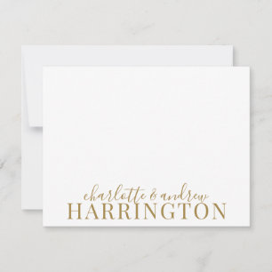 Couple Name Wedding Gold Monogram  Card