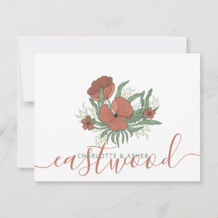 Couple Name Wedding Monogram Floral Card