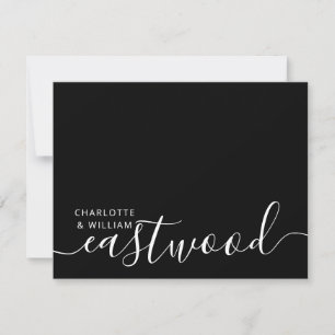 Couple Name Wedding Monogram Note Card