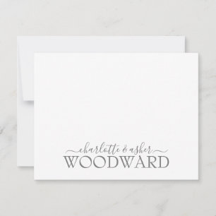 Couple Name Wedding Monogram Note Card