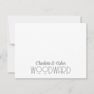 Couple Name Wedding Monogram Note Card