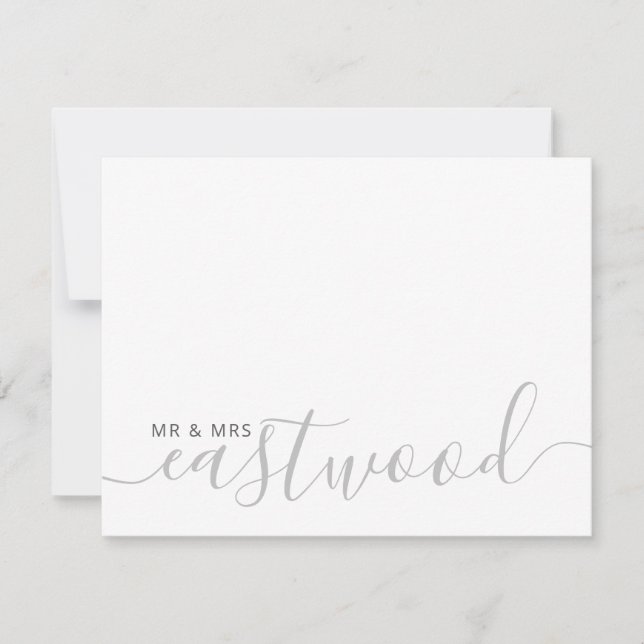 Couple Name Wedding Monogram Note Card (Front)
