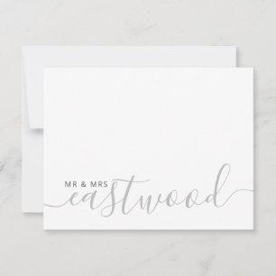 Couple Name Wedding Monogram Note Card