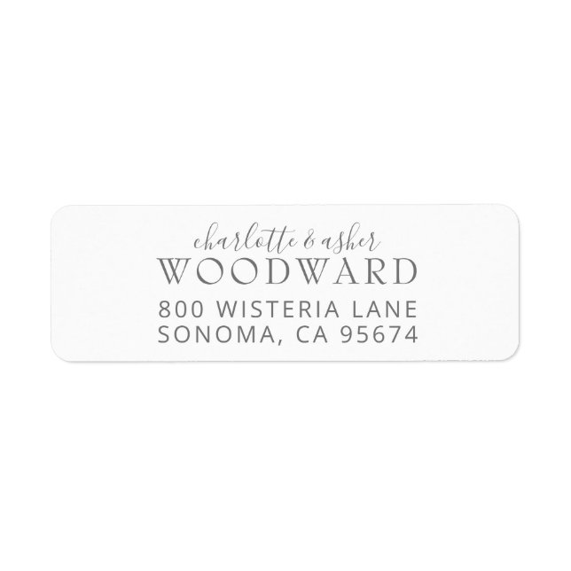 Couple Name Wedding Monogram Return Address Labels (Front)