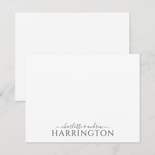 Couple Name Wedding Monogram Script  Card (Front/Back)