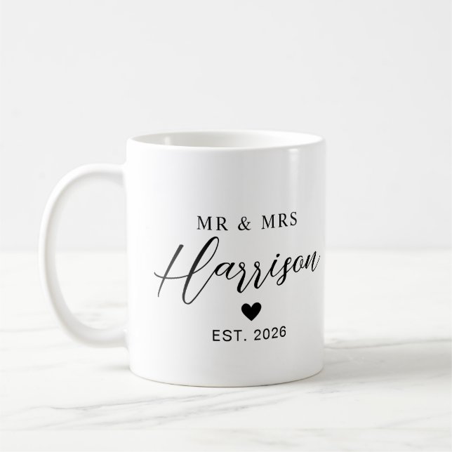 Couple Name With Date | Custom Wedding Gifts  Coffee Mug (Left)