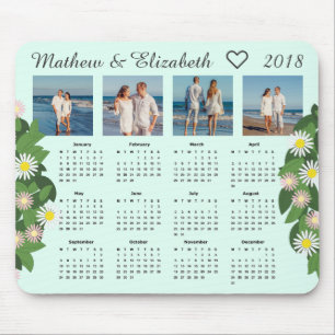 Couple Names and Photos   2018 Photo Calendar Mouse Pad