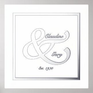 Couple Names & Date Foil Print Poster