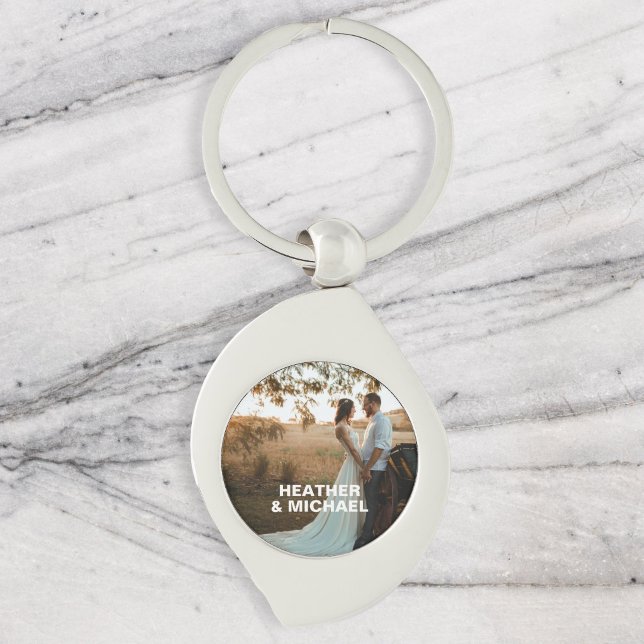 Couple Names Photo Simple Key Ring (Creator Uploaded)