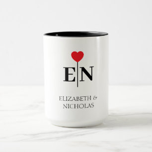 couple names unique minimalist stylish mug