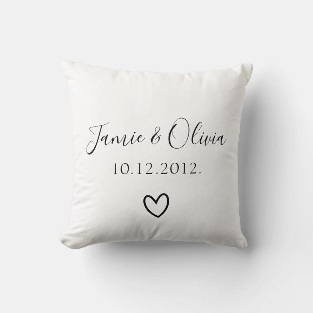 Couple names wedding date custom cushion (Front)