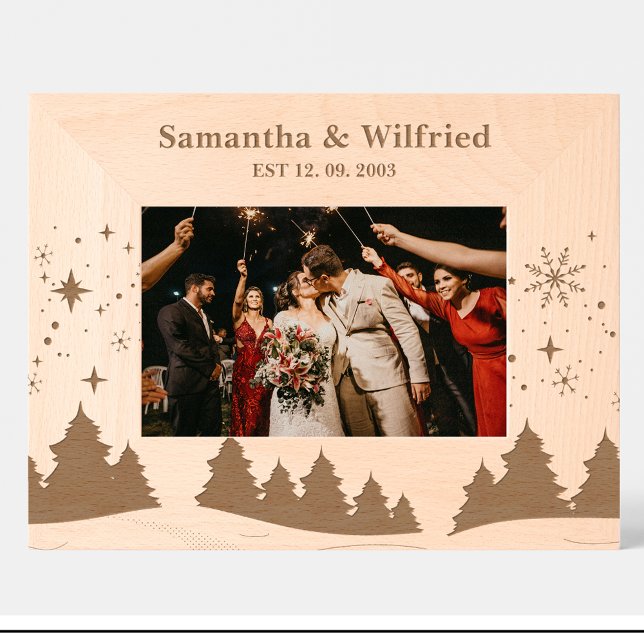 Couple Nature Scenes Winter Engraved Wood Frame (Creator Uploaded)