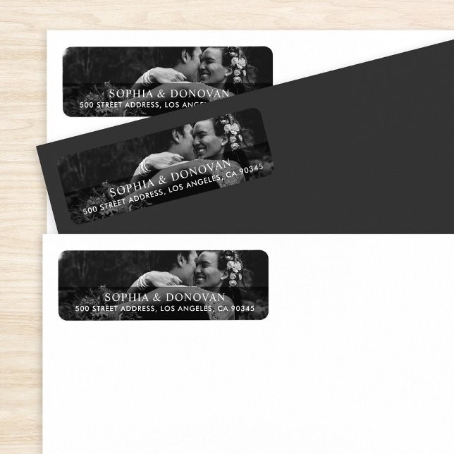 Couple Newlywed Photo Return Address Return Address Label (Creator Uploaded)