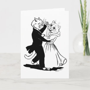 Couple of Cats Dancing, Louis Wain Card