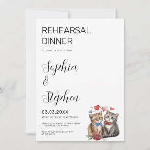 Couple of Cats in Love Rehearsal   Invitation