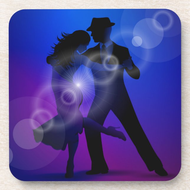 Couple of Dancing Tango Design Coaster (Front)