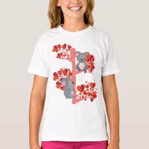 Couple of koalas with hearts tree T-Shirt