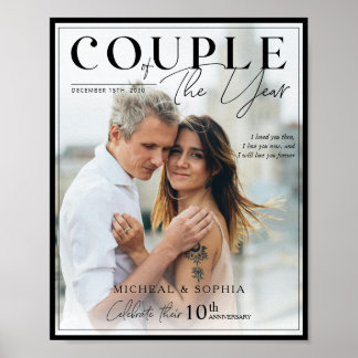 Couple of the Year Black Border Photo Cover  Poster