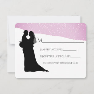 Couple on a Snowy Mountain Winter Wedding RSVP Card