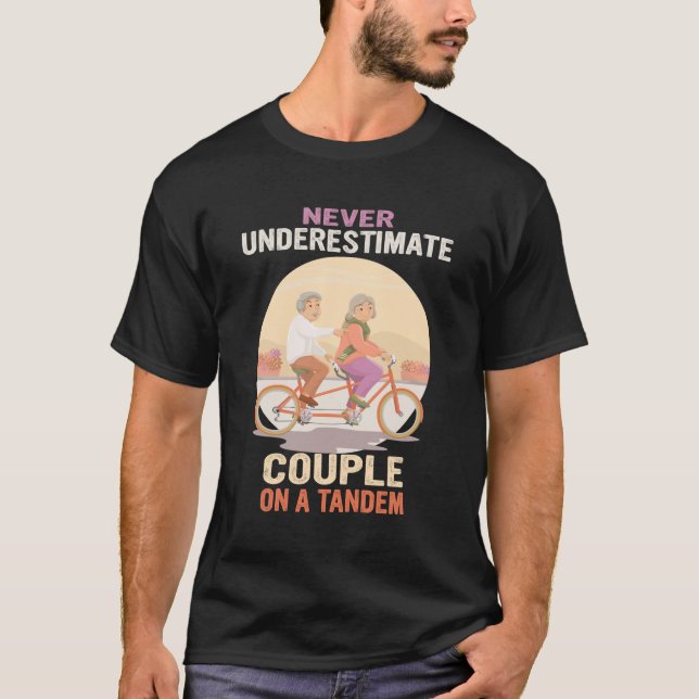 Couple on a tandem bicycle shirt - Two Person Bike (Front)