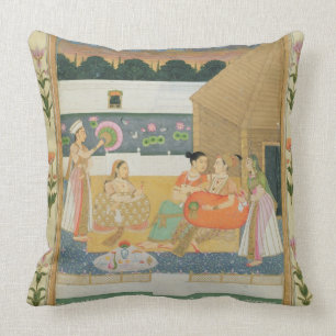 Couple on a terrace at sunset, from the Small Cliv Cushion