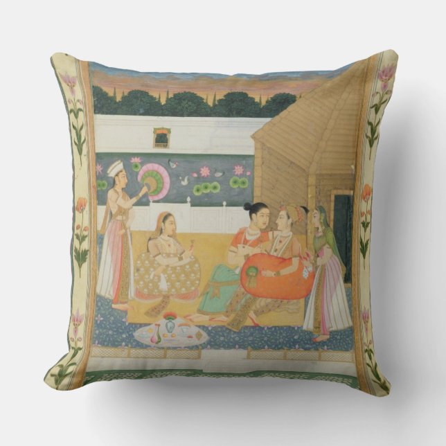 Couple on a terrace at sunset, from the Small Cliv Cushion (Front)
