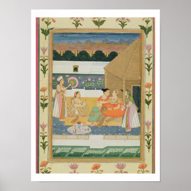 Couple on a terrace at sunset, from the Small Cliv Poster (Front)