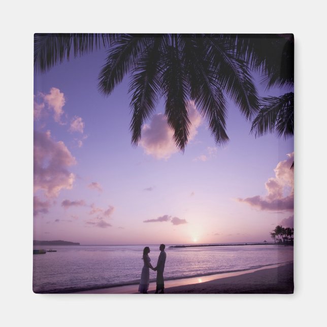 Couple on beach, Windjammer Landing, St. Lucia Magnet (Front)