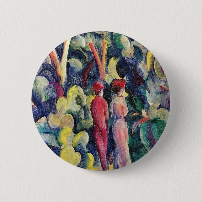 Couple on the Forest Track by August Macke 6 Cm Round Badge (Front)