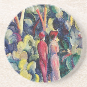 Couple on the Forest Track by August Macke Coaster